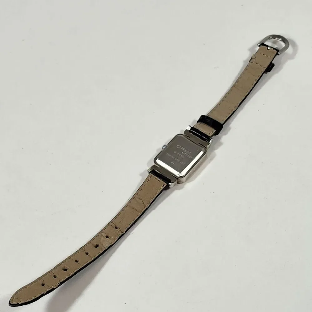 Ladies Carriage by Timex Quartz Watch Black Leather Band 8